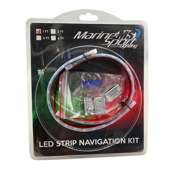 Marine Sport Lighting Marine Bow 12in LED Strip Starboard and Port sidelight Nav kit (1FT) MSL1FTSL - main